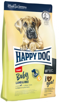 Сухой корм для щенков крупных пород с момента прикорма до 6 мес. Happy Dog Baby Giant 30/16 (Ягненок и рис)